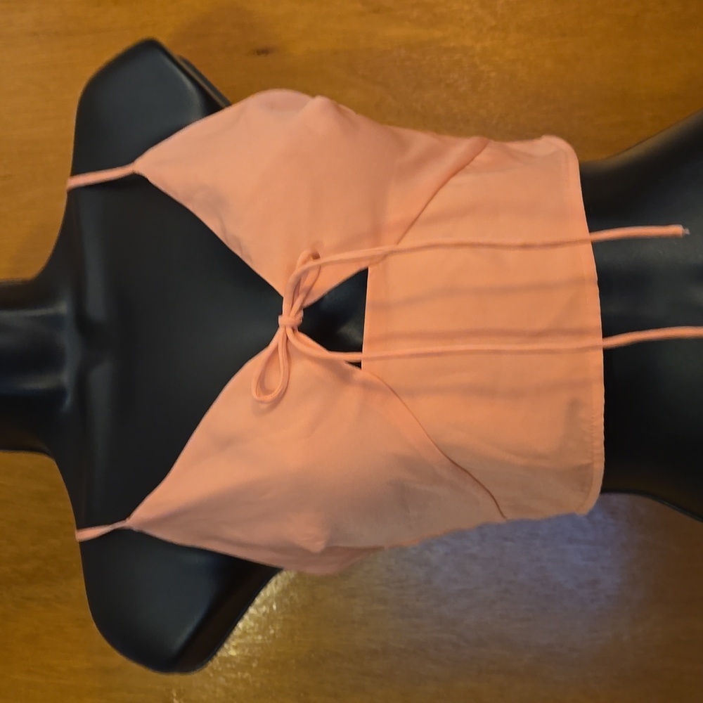 Peach Tie-Front Crop Top